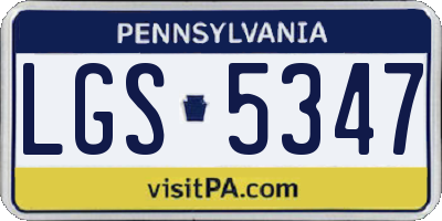 PA license plate LGS5347
