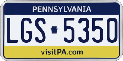 PA license plate LGS5350