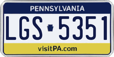 PA license plate LGS5351