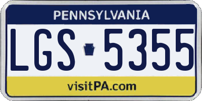 PA license plate LGS5355