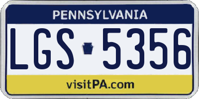 PA license plate LGS5356