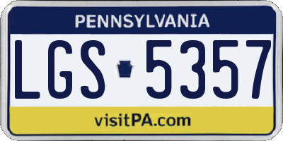 PA license plate LGS5357