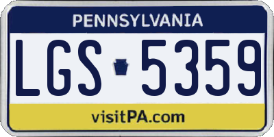 PA license plate LGS5359