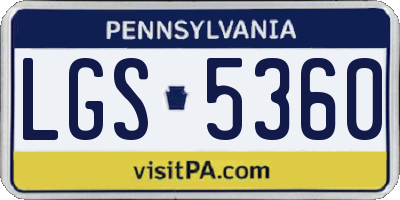 PA license plate LGS5360