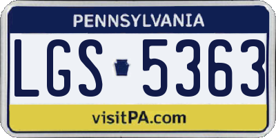 PA license plate LGS5363