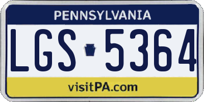 PA license plate LGS5364