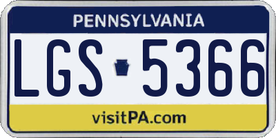 PA license plate LGS5366