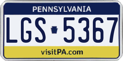 PA license plate LGS5367