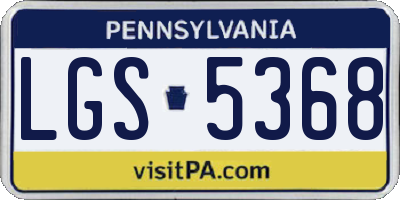 PA license plate LGS5368