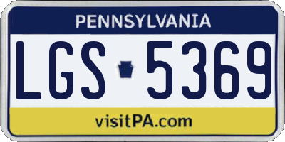 PA license plate LGS5369