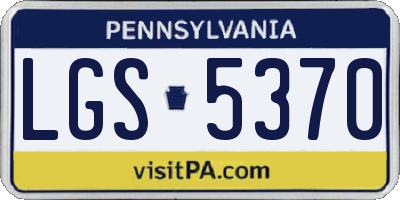 PA license plate LGS5370