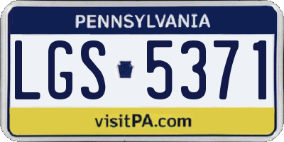 PA license plate LGS5371