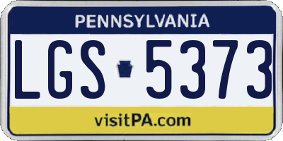 PA license plate LGS5373