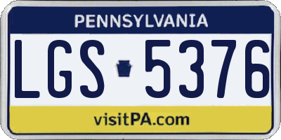 PA license plate LGS5376