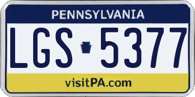 PA license plate LGS5377