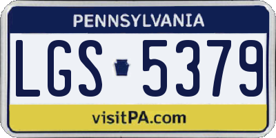 PA license plate LGS5379