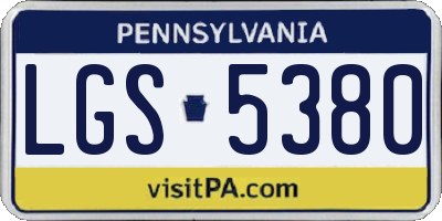 PA license plate LGS5380