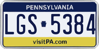 PA license plate LGS5384