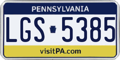 PA license plate LGS5385
