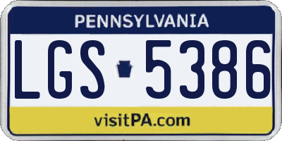 PA license plate LGS5386