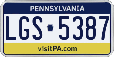 PA license plate LGS5387