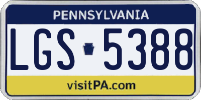 PA license plate LGS5388