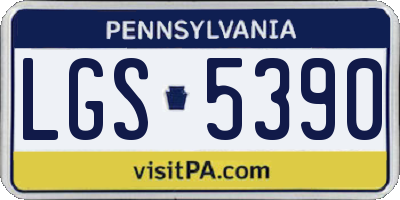PA license plate LGS5390