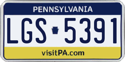 PA license plate LGS5391