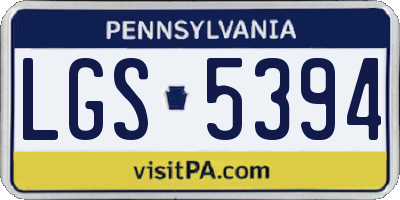 PA license plate LGS5394