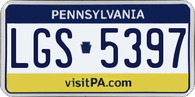 PA license plate LGS5397