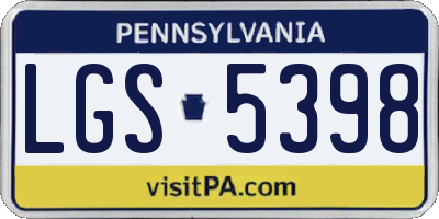 PA license plate LGS5398
