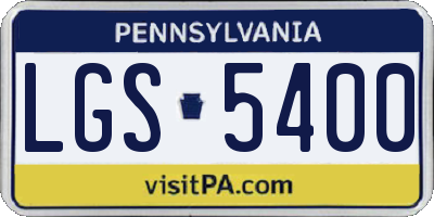 PA license plate LGS5400
