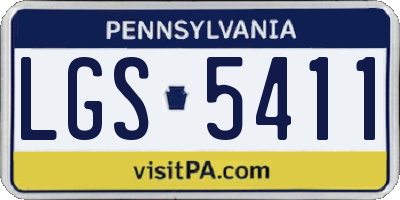 PA license plate LGS5411