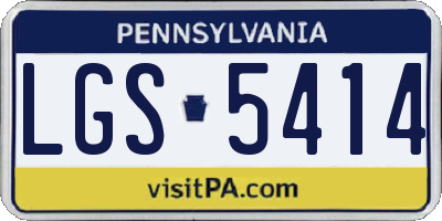 PA license plate LGS5414