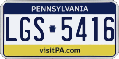 PA license plate LGS5416