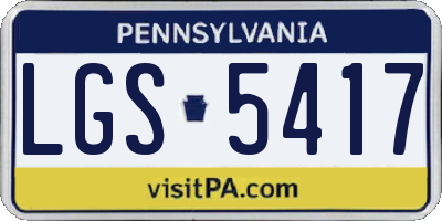 PA license plate LGS5417