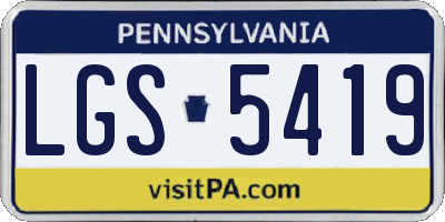 PA license plate LGS5419