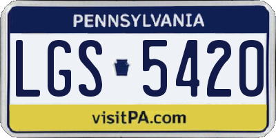 PA license plate LGS5420