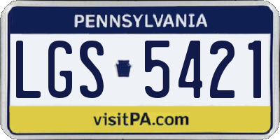 PA license plate LGS5421