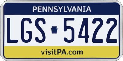 PA license plate LGS5422