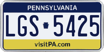 PA license plate LGS5425