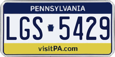 PA license plate LGS5429