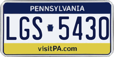 PA license plate LGS5430
