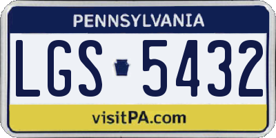PA license plate LGS5432