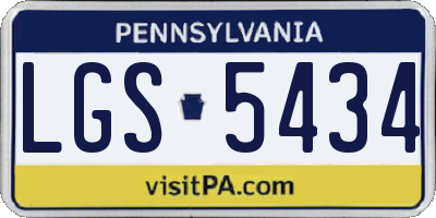 PA license plate LGS5434