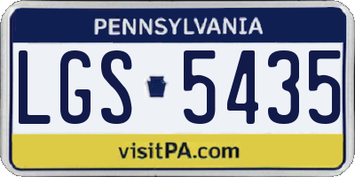 PA license plate LGS5435