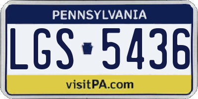 PA license plate LGS5436