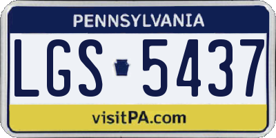 PA license plate LGS5437