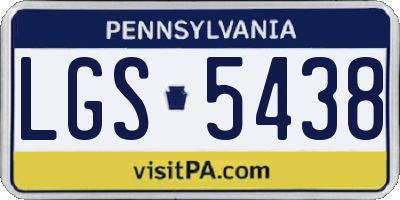 PA license plate LGS5438