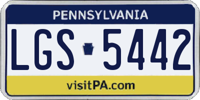 PA license plate LGS5442